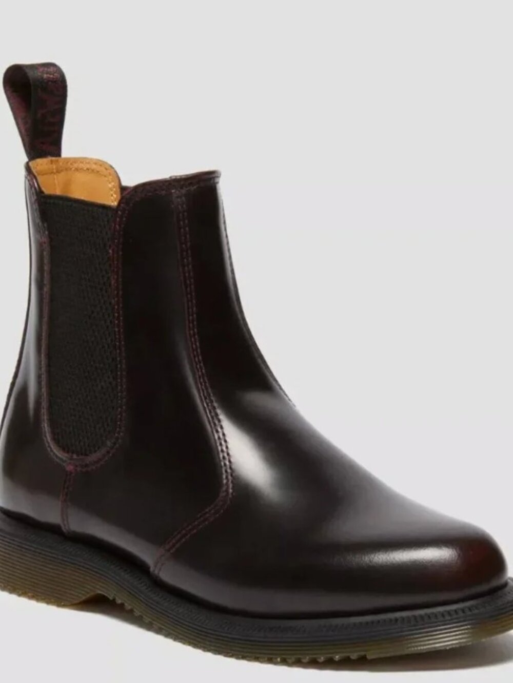 Dr. Martens Women’s Chelsea Ankle Boots in Dark Brown and Black Trim